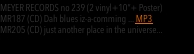 MEYER RECORDS no 239 (2 vinyl+10&ldquo;+Poster) 